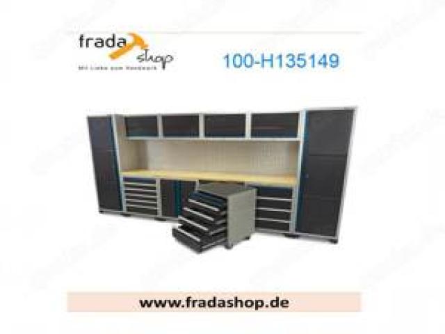 Modulares Arbeitsplatzsystem   Werkbank 16 teiliges Schranksystem-schwarz-blau - Versandkostenfrei - 1